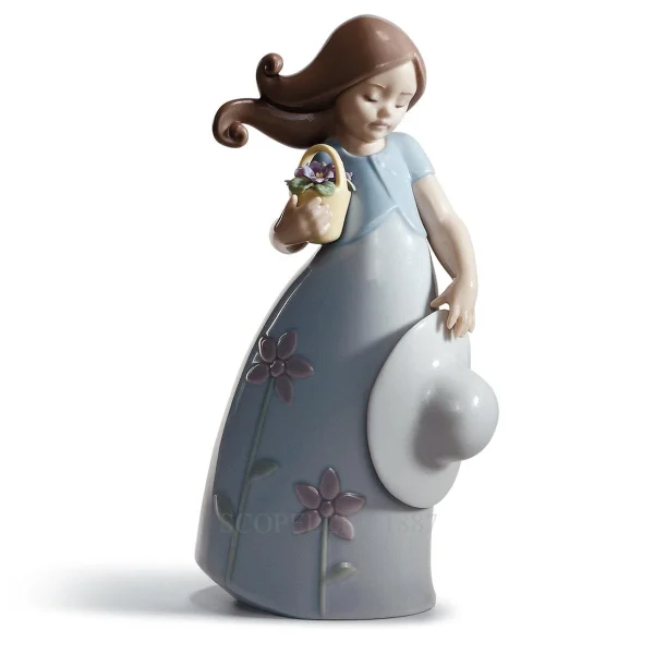 lladro little violet porcelain figurine
