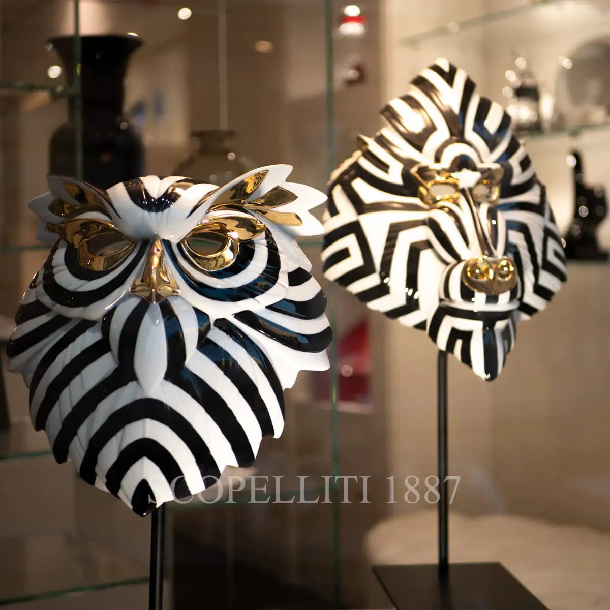 lladro masks fierce portraits porcelain