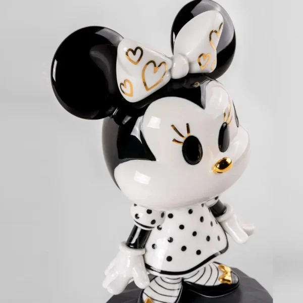 lladro minnie sculpture black white porcelain