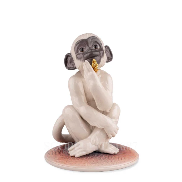 lladro monkey blue figurine limited edition
