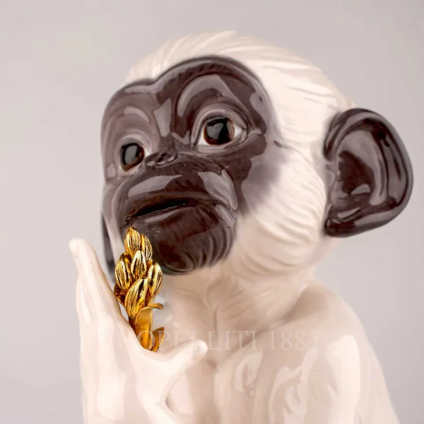 lladro monkey figurine blue