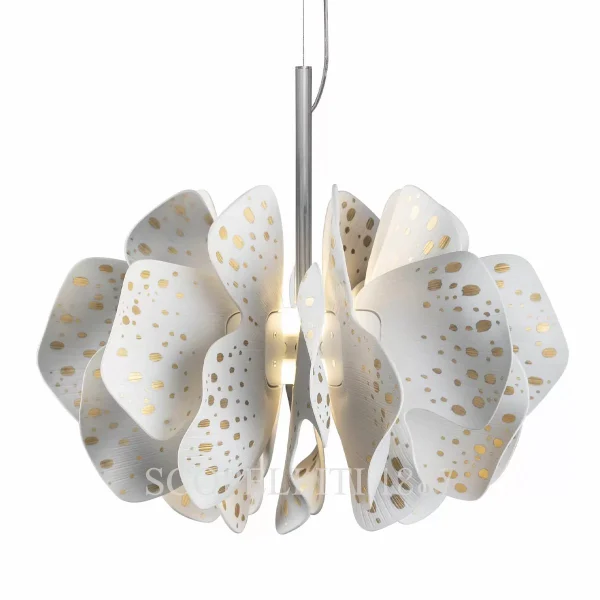 lladro nightbloom hanging lamp 40 cm white gold
