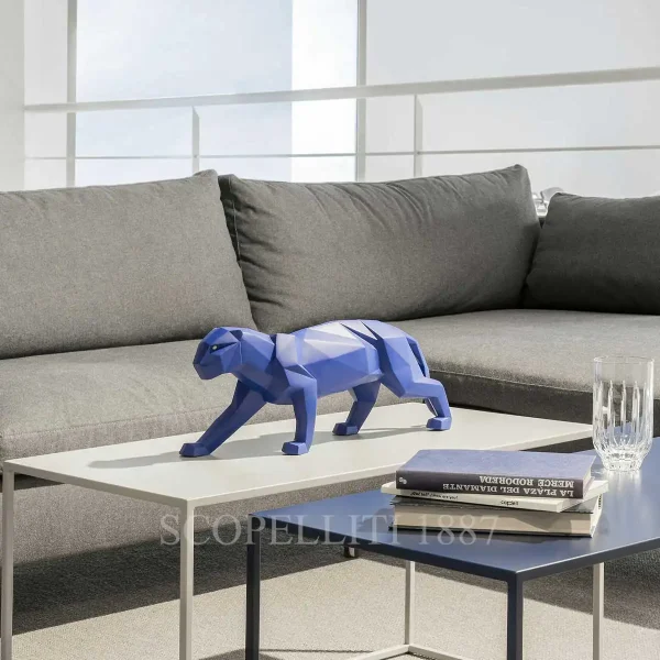 lladro panther figurine blue matte