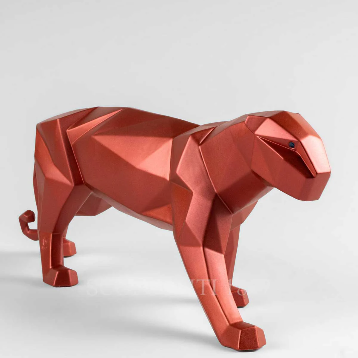 lladro panther figurine metallic red