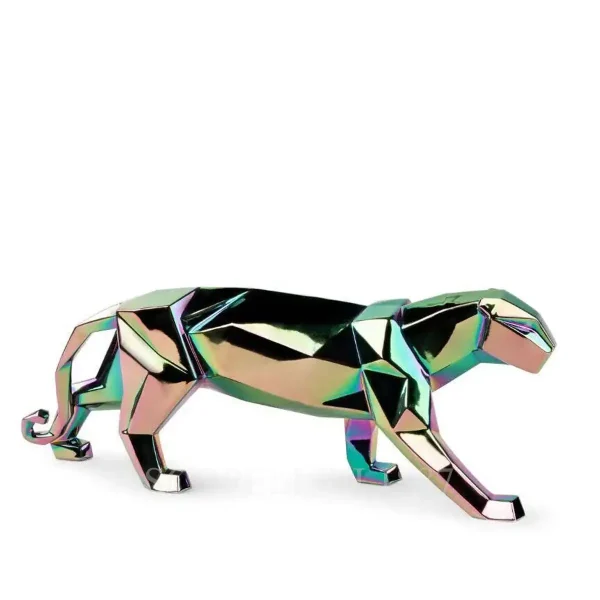 lladro panther iridescent sculpture