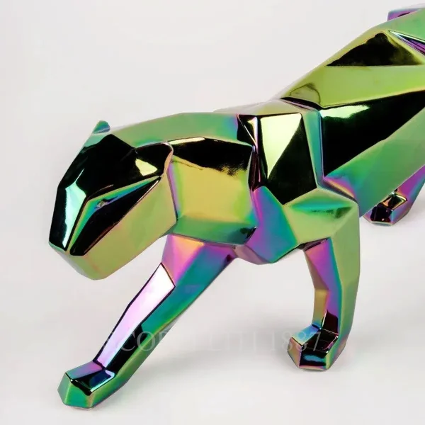 lladro panther sculpture iridescent