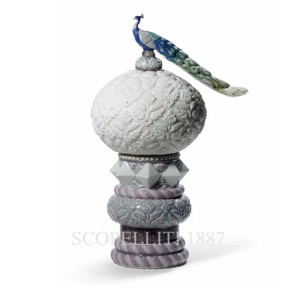 lladro peacock porcelain table lamp