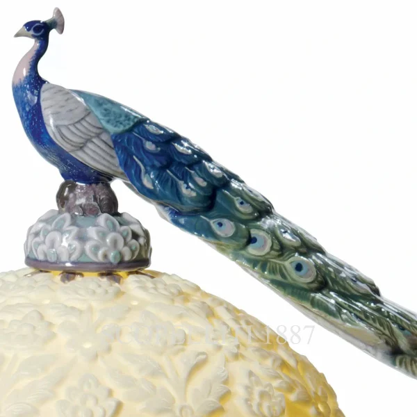 lladro peacock table lamp porcelain
