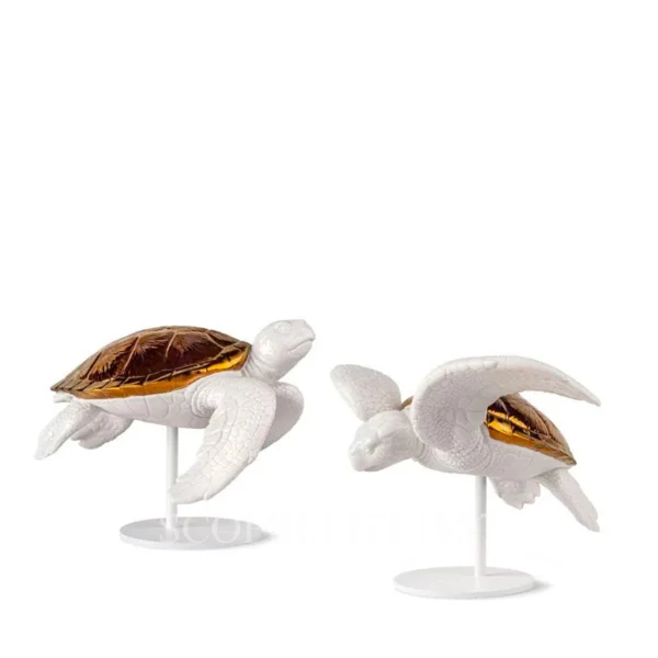 lladro sea turtle porcelain sculptures