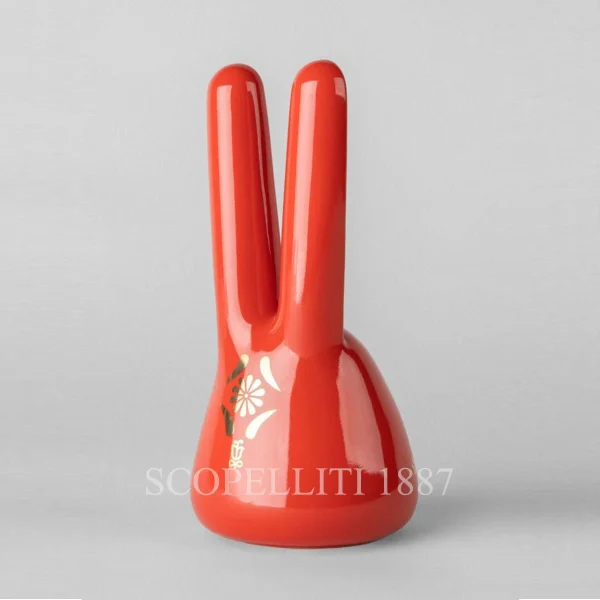 lladro the rabbit red porcelain figurine
