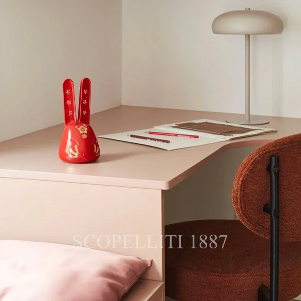 lladro the rabbit sculpture red