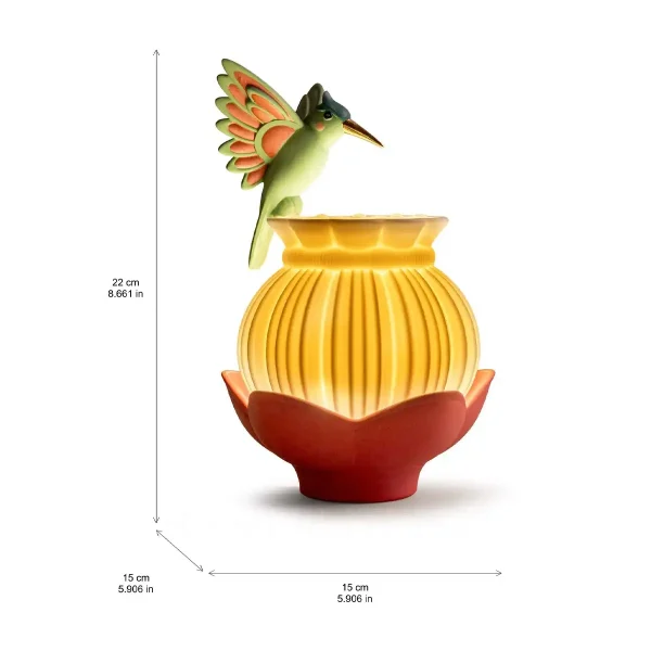 lladro utopical wireless lamp with bird size