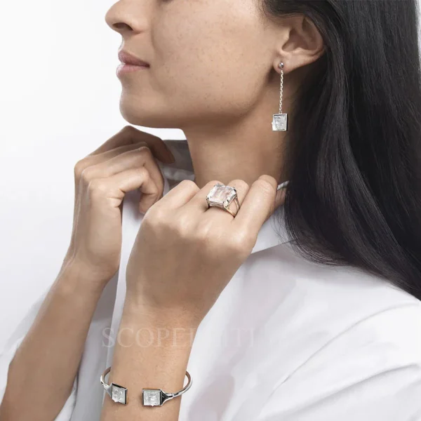 lalique arethuse bracelet in silver and clear crystal