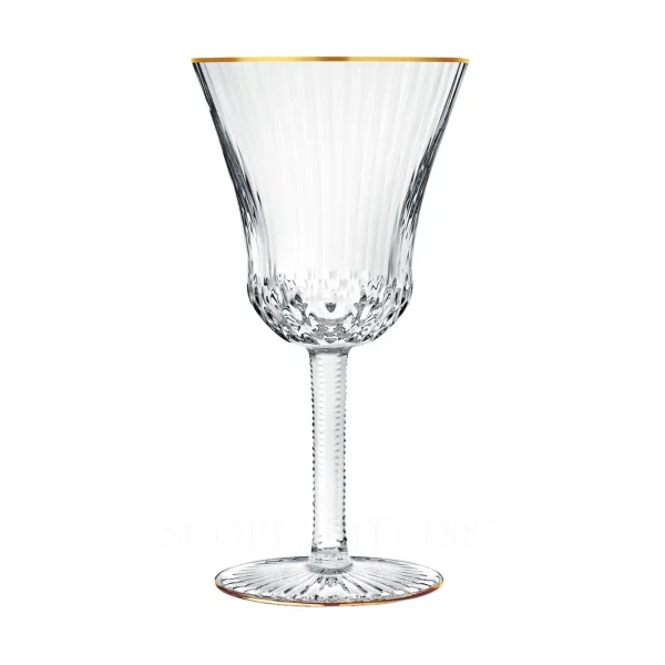 saint louis apollo american water glass with gold rim