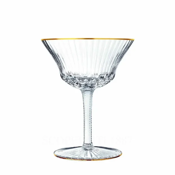 saint louis apollo champagne coupe with gold rim