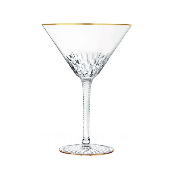 saint louis apollo cocktail glass with gold rim
