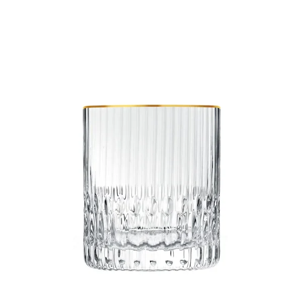 saint louis apollo cylindrical tumbler with gold rim