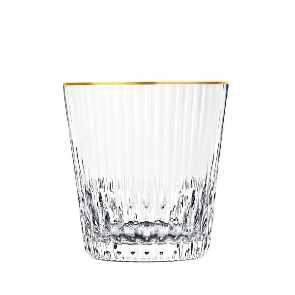 saint louis apollo old fashion tumbler with gold rim large