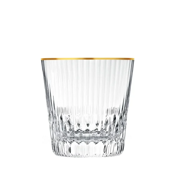 saint louis apollo old fashion tumbler with gold rim