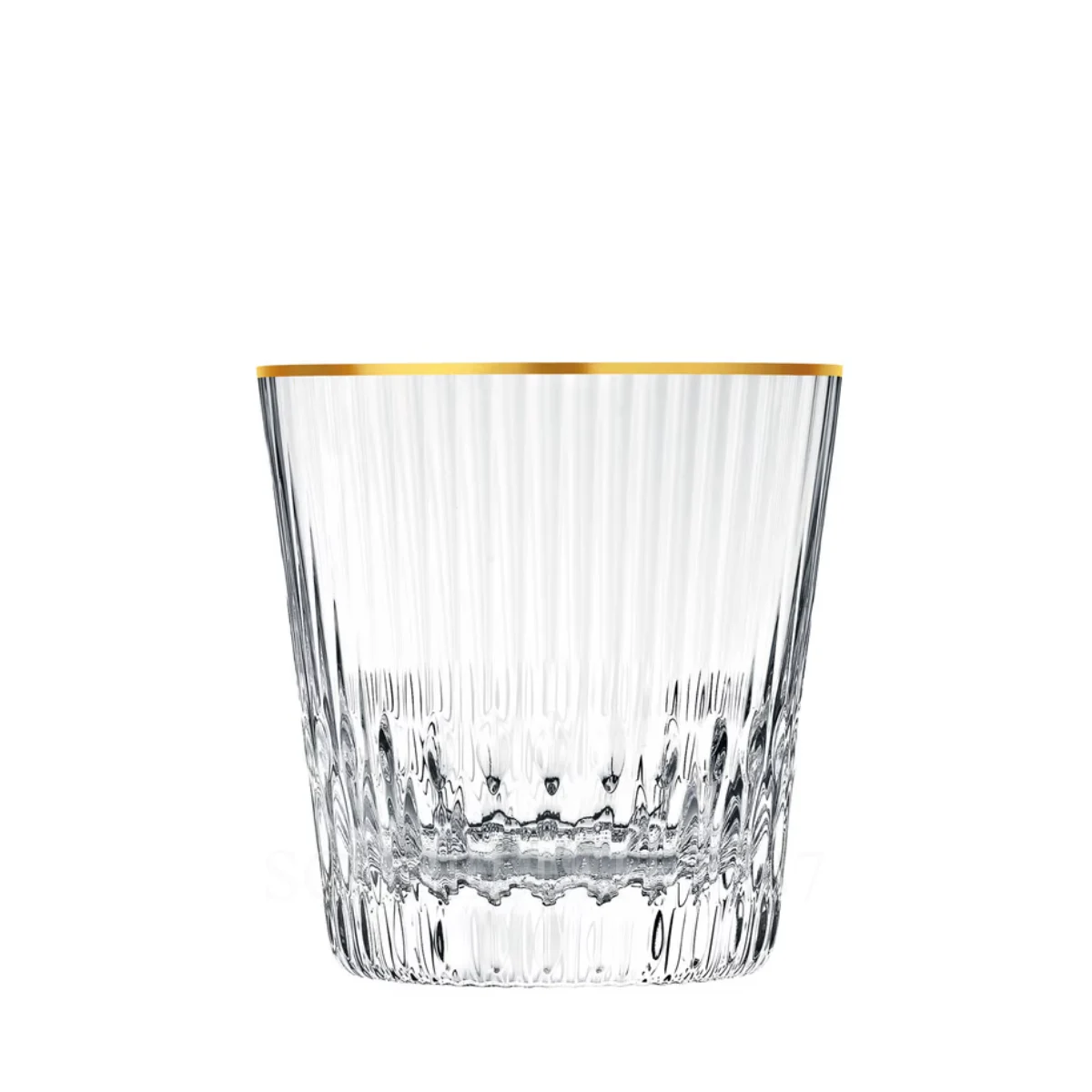 saint louis apollo old fashion tumbler with gold rim