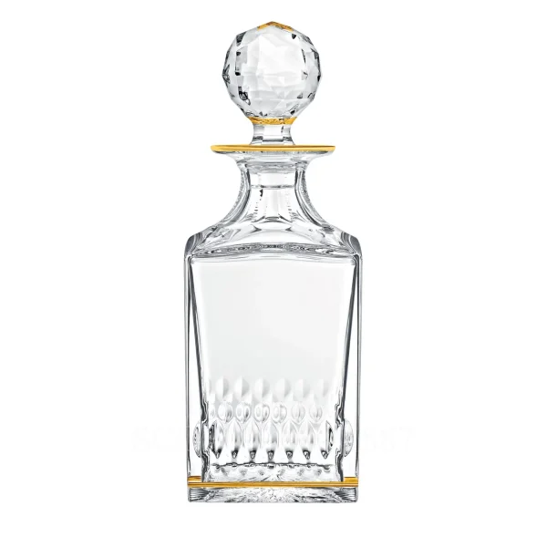 saint louis apollo square carafe with gold rim