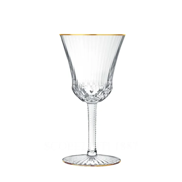 saint louis apollo wine glass with gold rim
