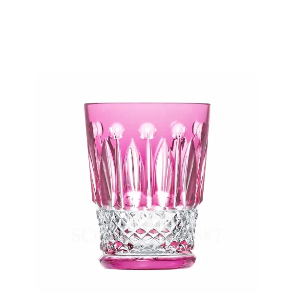 saint louis tommy amethyst shot tumbler in hand-cut crystal, part of collectible saint louis glassware