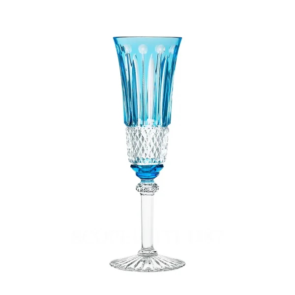 saint louis tommy champagne flute light blue