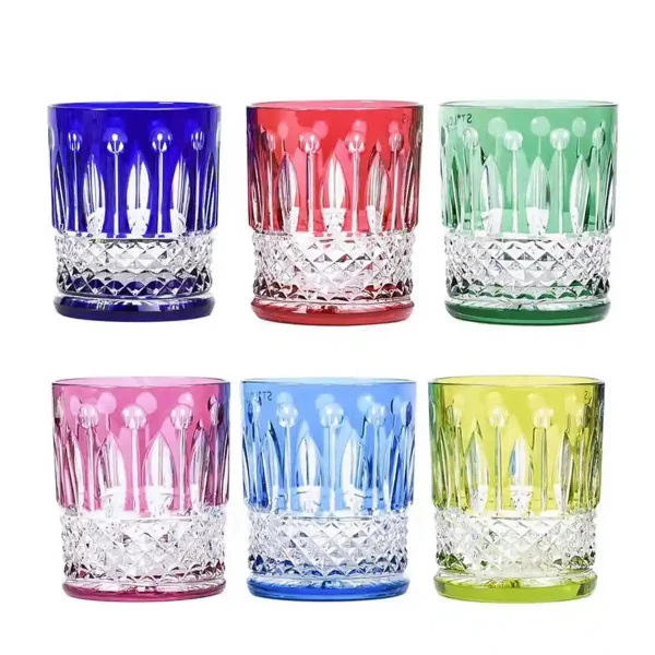 saint louis tommy colored crystal shot glass set of 6