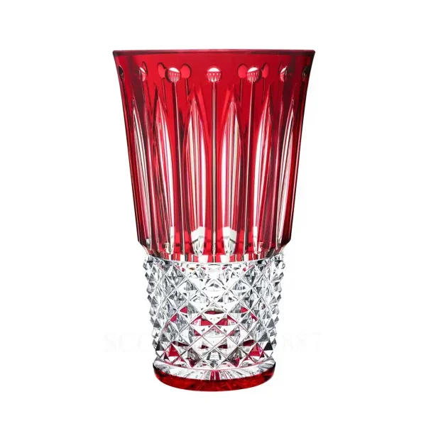saint louis tommyssimo crystal vase red