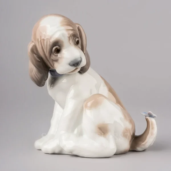 lladró gentle surprise dog porcelain figurine