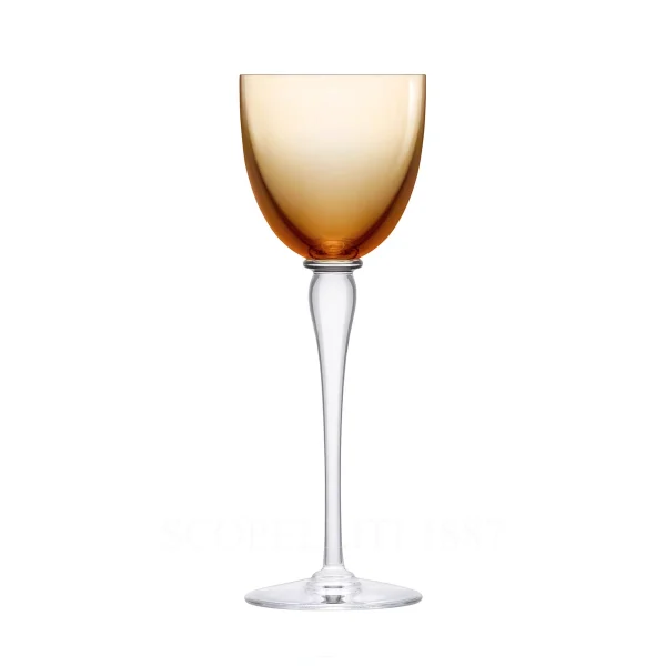saint louis amadeus hock wine glass amber
