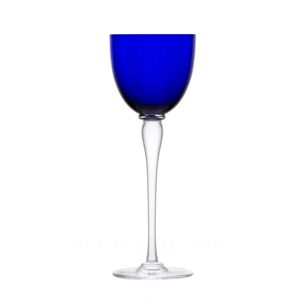 saint louis amadeus hock wine glass blue