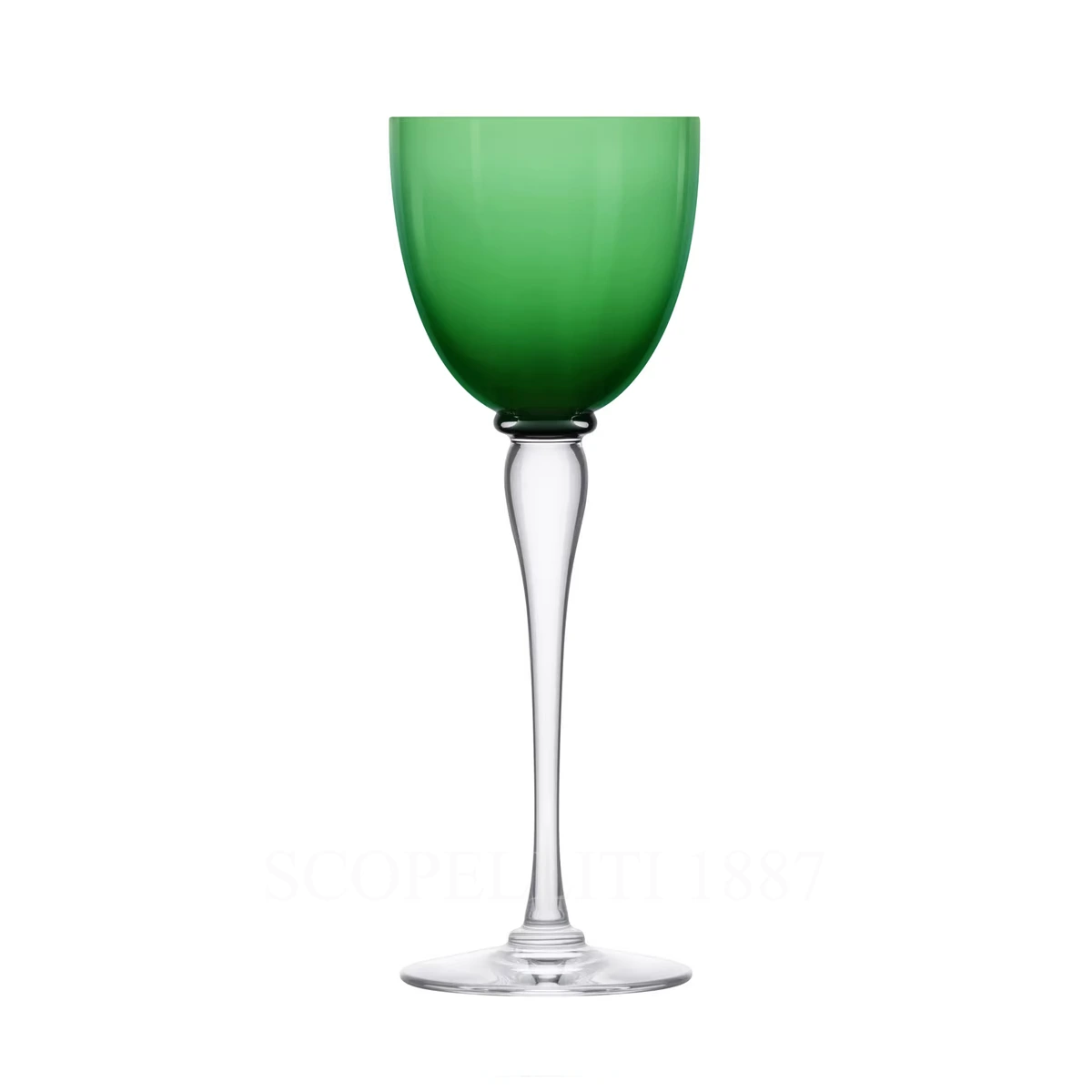saint louis amadeus hock wine glass green