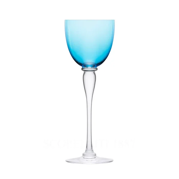saint louis amadeus hock wine glass light blue