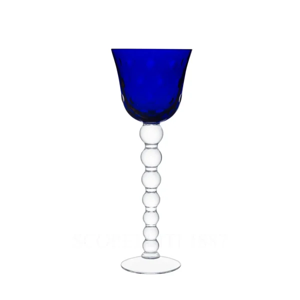 saint louis bubbles hock wine glass blue