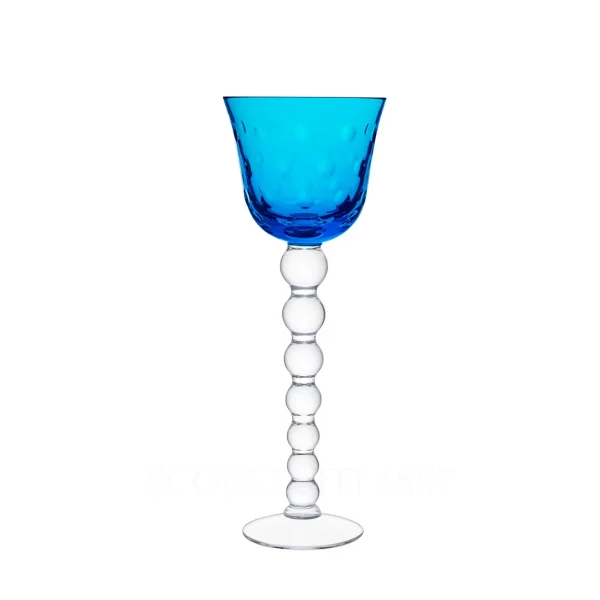 saint louis bubbles hock wine glass light blue