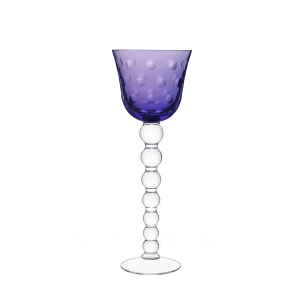 saint louis bubbles hock wine glass purple