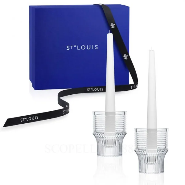 saint louis cadence crystal candleholder set