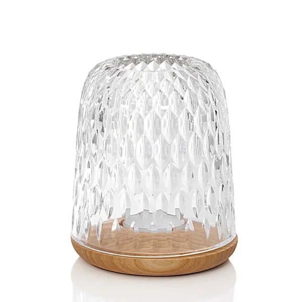 saint louis folia candleholder large clear wood