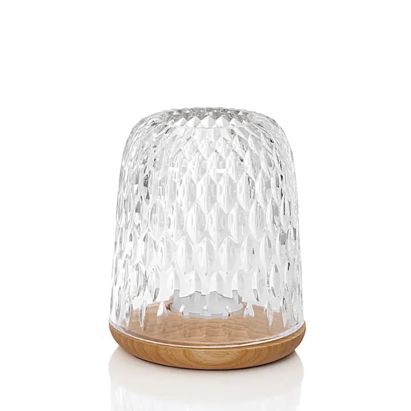saint louis candleholder folia small clear wood