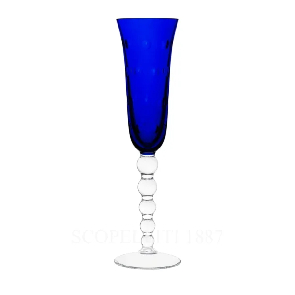 Saint Louis Bubbles Champagne Flute Blue