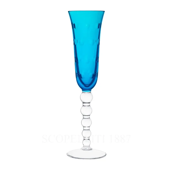 Saint Louis Bubbles Champagne Flute Light Blue