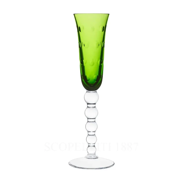 Saint Louis Bubbles Champagne Flute Light Green