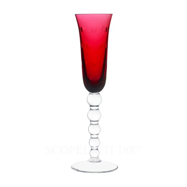 Saint Louis Bubbles Champagne Flute Red