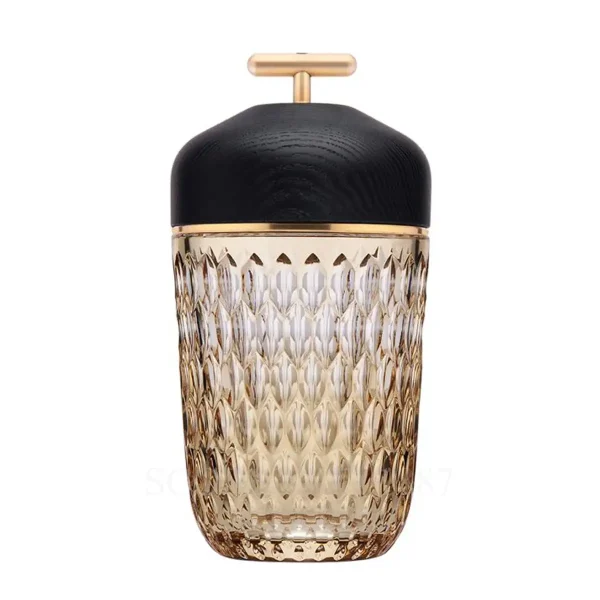 saint louis folia portable lamp black wood amber