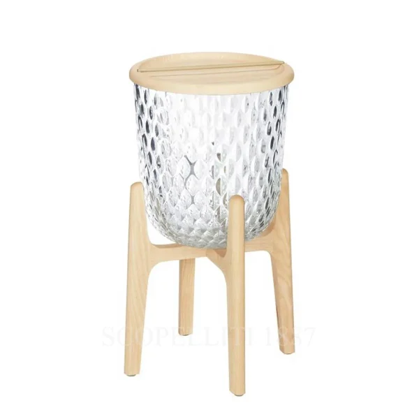 saint louis folia clear wood side table