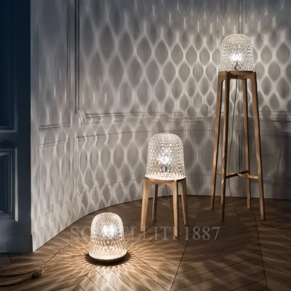 saint louis folia dark wood floor lamp in crystal