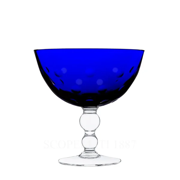saint louis bubbles footed cup dark blue