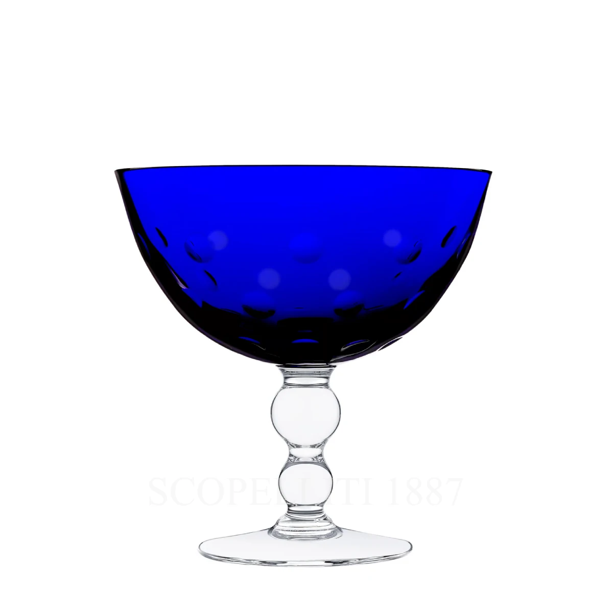 saint louis bubbles footed cup dark blue
